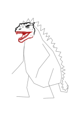 Godzilla how to draw - Step 8
