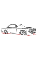 How to draw a lowrider - Step 13