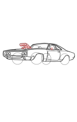 How to draw a dodge charger - Step 11