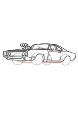 How to draw a dodge charger - Step 12