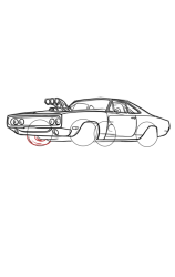 How to draw a dodge charger - Step 13