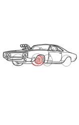 How to draw a dodge charger - Step 14