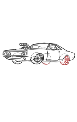 How to draw a dodge charger - Step 15