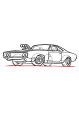 How to draw a dodge charger - Step 16