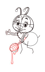 How to draw a honey bee - Step 5