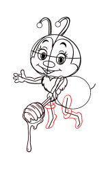How to draw a honey bee - Step 6