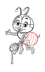 How to draw a honey bee - Step 7
