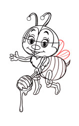How to draw a honey bee - Step 8