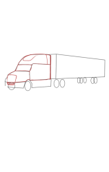 How to draw a semi truck - Step 6