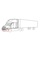 How to draw a semi truck - Step 8