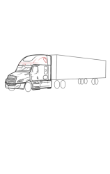 How to draw a semi truck - Step 10