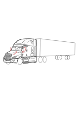 How to draw a semi truck - Step 11