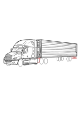 How to draw a semi truck - Step 14