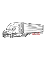 How to draw a semi truck - Step 17