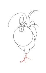 How to draw a cockerel - Step 7