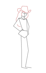 How to draw a cowgirl - Step 4