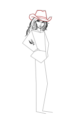 How to draw a cowgirl - Step 8
