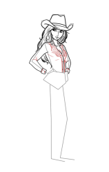 How to draw a cowgirl - Step 10