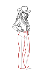 How to draw a cowgirl - Step 12