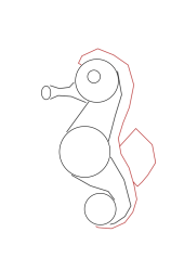 How to draw a seahorse - Step 3