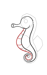 How to draw a seahorse - Step 5