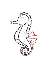 How to draw a seahorse - Step 7