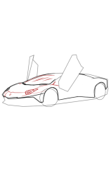 How To Draw A Lamborghini - Step 6