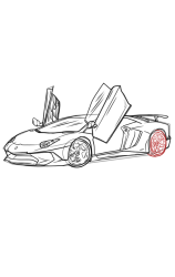 How To Draw A Lamborghini - Step 13