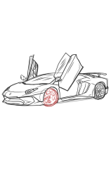 How To Draw A Lamborghini - Step 14