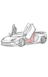 How To Draw A Lamborghini - Step 15