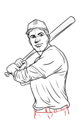 How to draw jackie robinson - Step 12