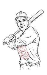 How to draw jackie robinson - Step 13