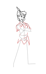 How to draw peter pan - Step 9