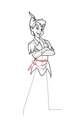 How to draw peter pan - Step 11