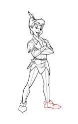 How to draw peter pan - Step 15
