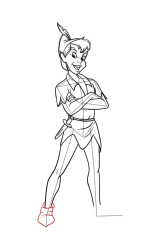 How to draw peter pan - Step 14