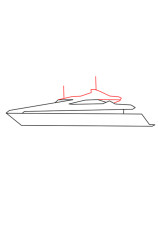 How to draw a yacht - Step 3