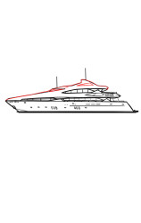 How to draw a yacht - Step 7