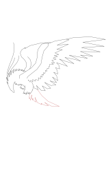 How to draw a phoenix - Step 9