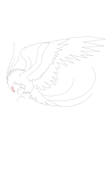 How to draw a phoenix - Step 12