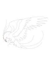 How to draw a phoenix - Step 13