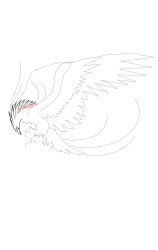 How to draw a phoenix - Step 16