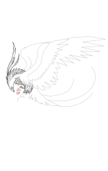 How to draw a phoenix - Step 21