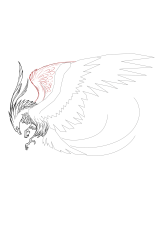 How to draw a phoenix - Step 23