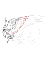 How to draw a phoenix - Step 25