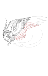 How to draw a phoenix - Step 26