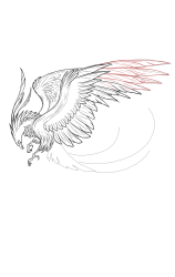 How to draw a phoenix - Step 27