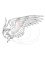 How to draw a phoenix - Step 28