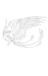 How to draw a phoenix - Step 32