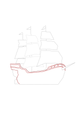 How to draw a pirate ship - Step 10